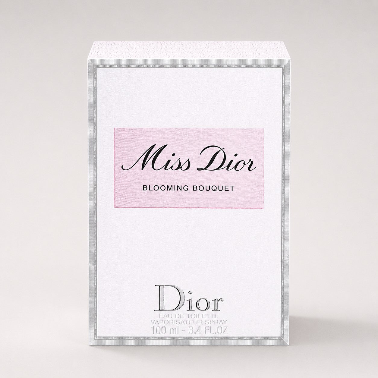 Caja de perfume Miss Dior Blooming Bouquet de Ricky Luxury con diseño elegante en blanco y rosa