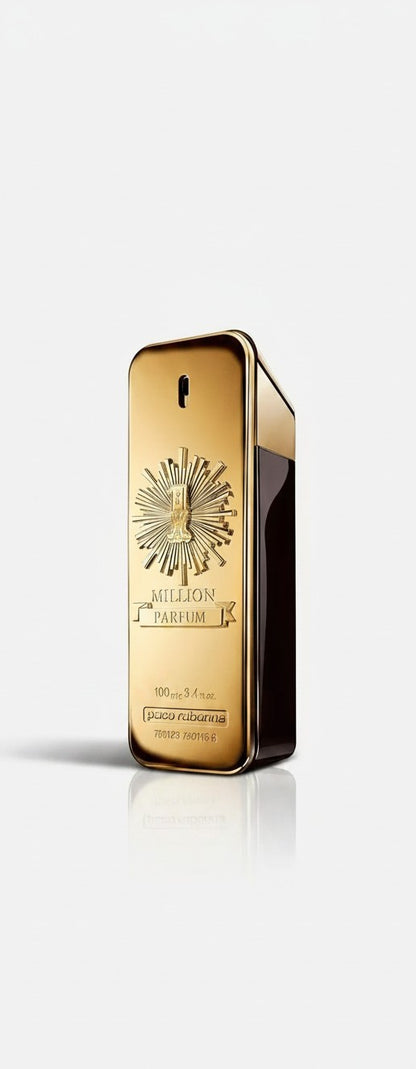 Frasco de perfume Paco Rabanne 1 Million Parfum dorado con diseño de lingote de oro de Ricky Luxury