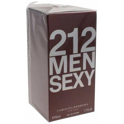 Caja de perfume Carolina Herrera 212 Sexy Men de 50ml en color granate, disponible en Ricky Luxury
