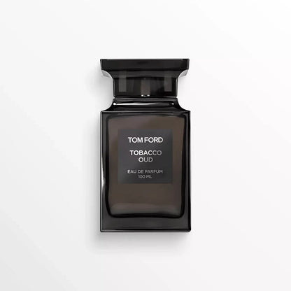 Frasco de perfume Tom Ford Tobacco Oud de 100 ml en cristal negro elegante, disponible en Ricky Luxury